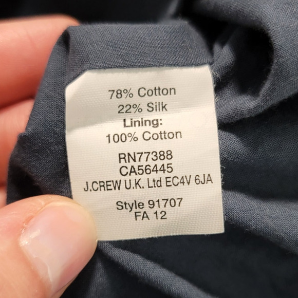 J CREW Silk Blend Mini Picnic Dress Size 10 Babydoll Drop Waist Pockets Striped - Picture 4 of 7